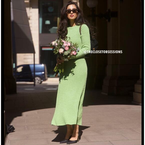 MANGO Ribbed Knit Maxi Dress 💚✨ NWT | Size 8 - Picture 7 of 16